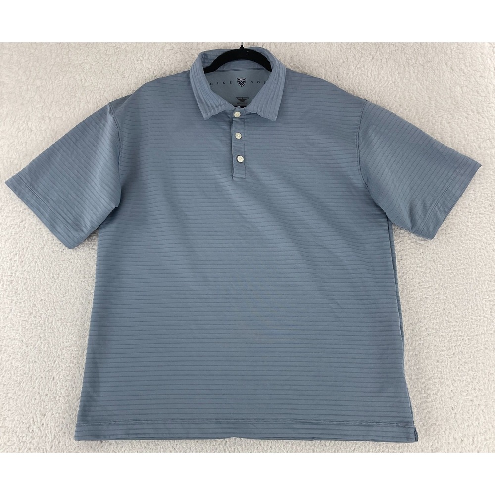 Nike Sphere Dry Golf Polo Shirt Mens Large‎ Blue Short Sleeve Casual Athletic
